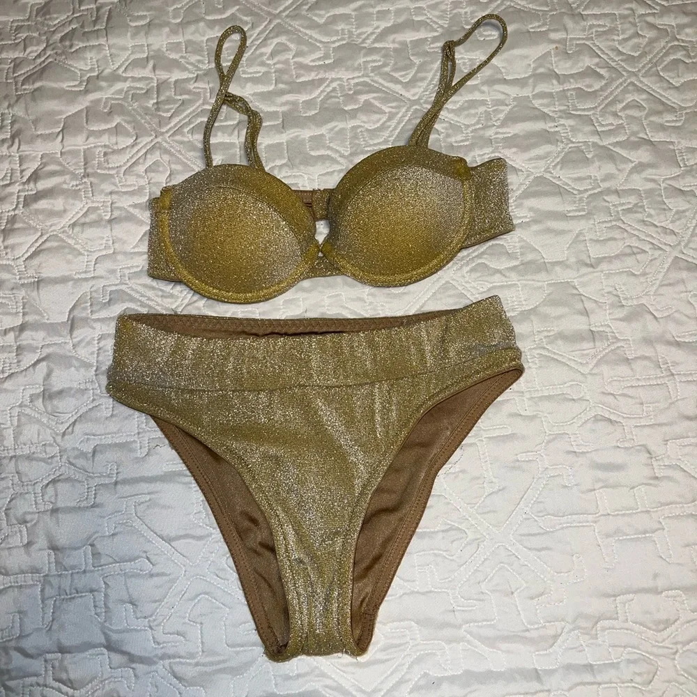 Triangl Swimwear Gold Shimmer Bikini